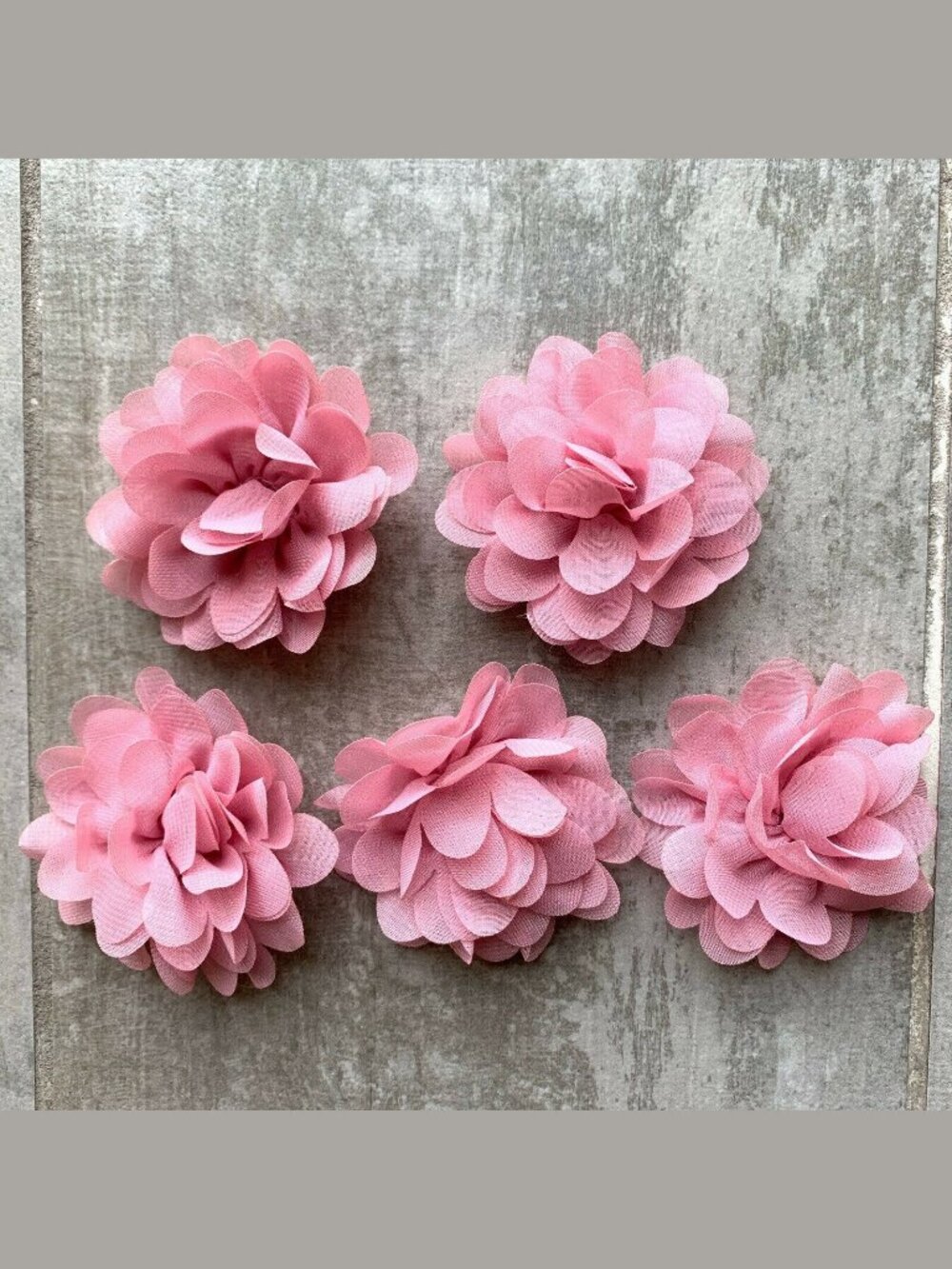 Handmade Set of 5 Chiffon Flower Fridge Refrigerator Magnets Boho Decor D Pink